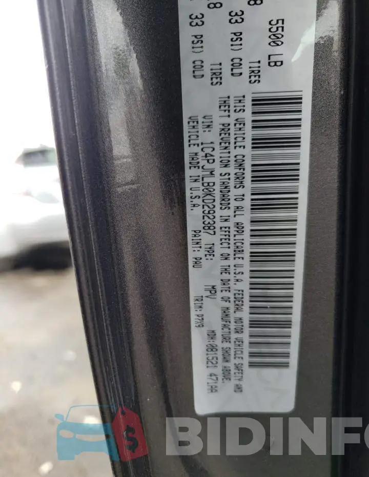 1C4PJMLB0KD292387 Photo# 10