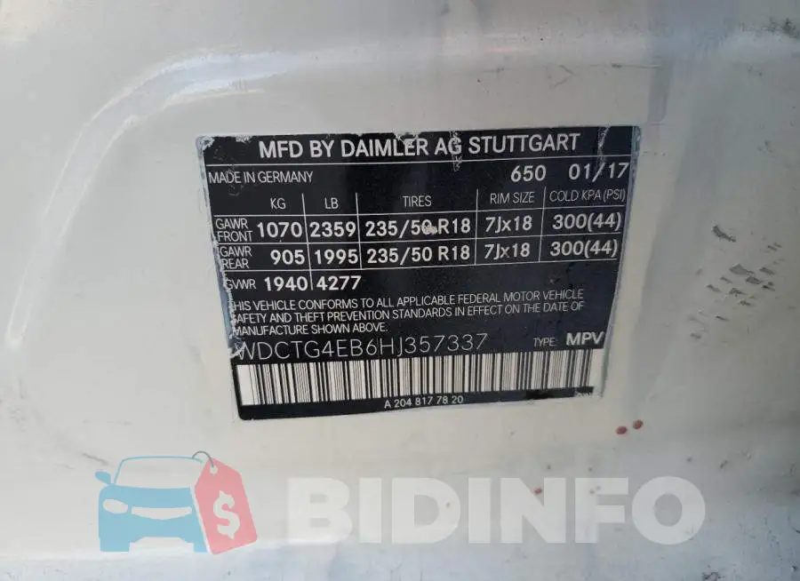 WDCTG4EB6HJ357337 Photo# 10