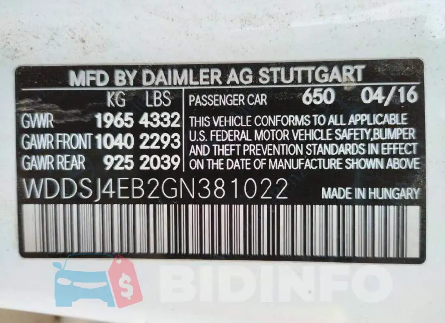 WDDSJ4EB2GN381022 Photo# 10