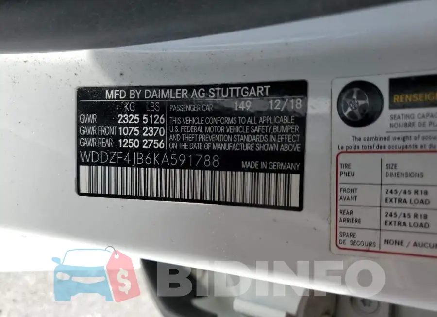 WDDZF4JB6KA591788 Photo# 10