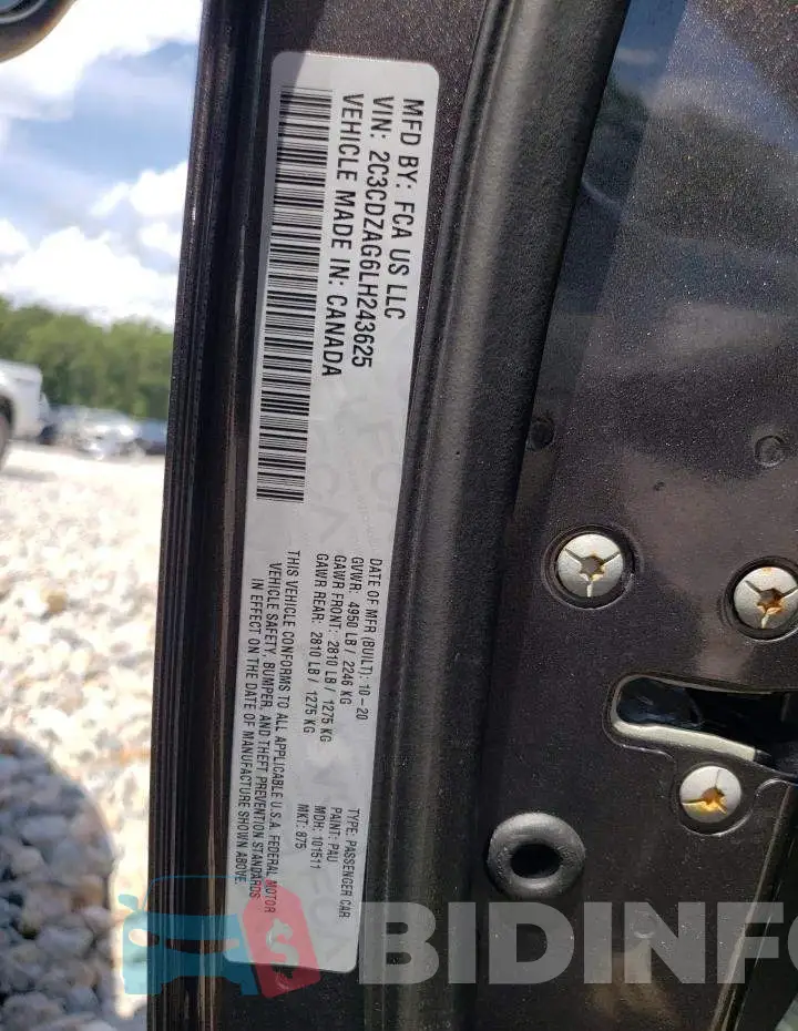 2C3CDZAG6LH243625 Photo# 10