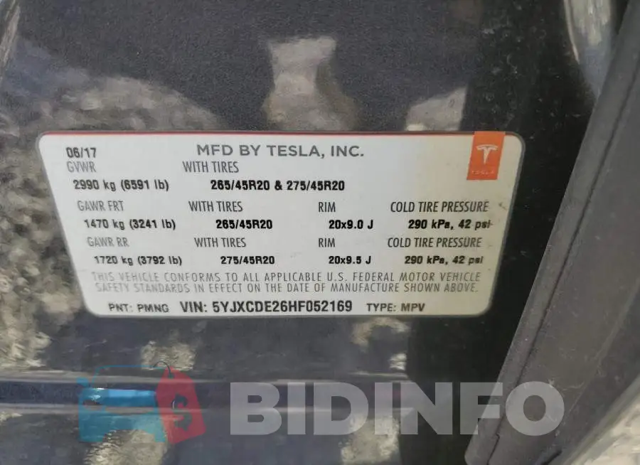 5YJXCDE26HF052169 Photo# 10