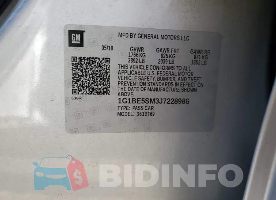 1G1BE5SM3J7228986 Photo# 10