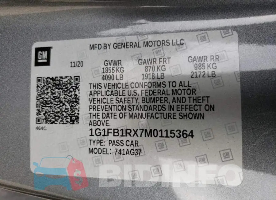 1G1FB1RX7M0115364 Photo# 10