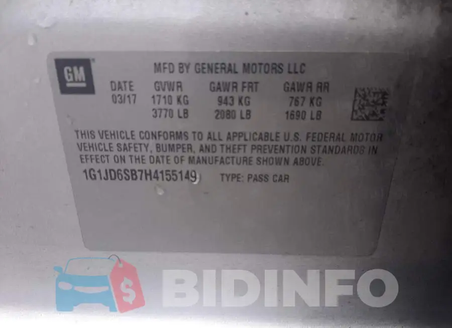 1G1JD6SB7H4155149 Photo# 10