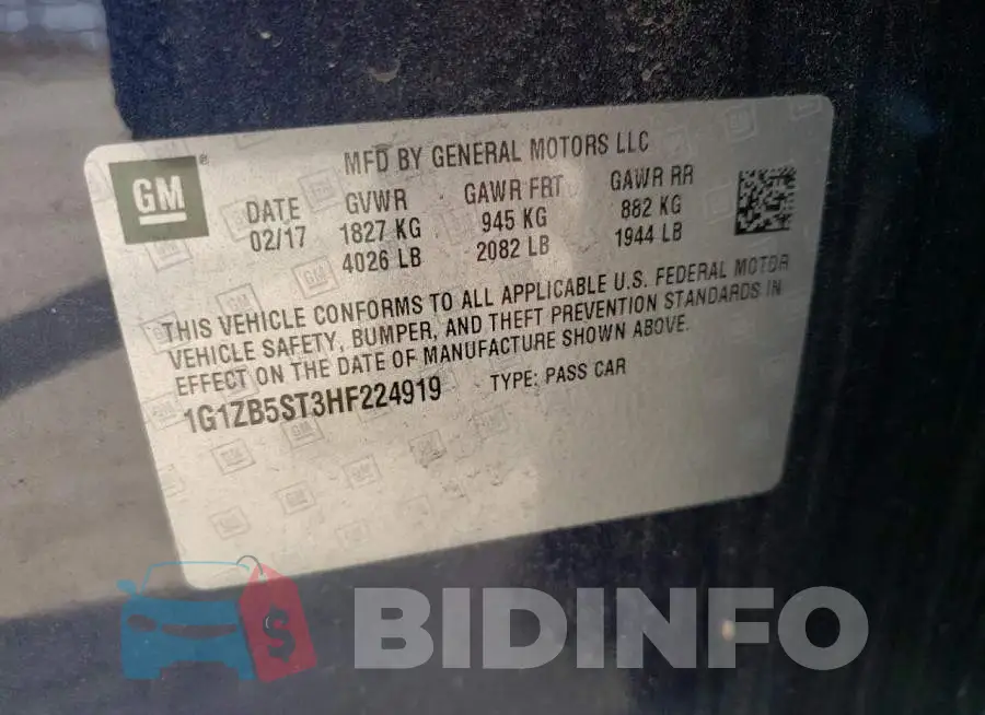 1G1ZB5ST3HF224919 Photo# 10