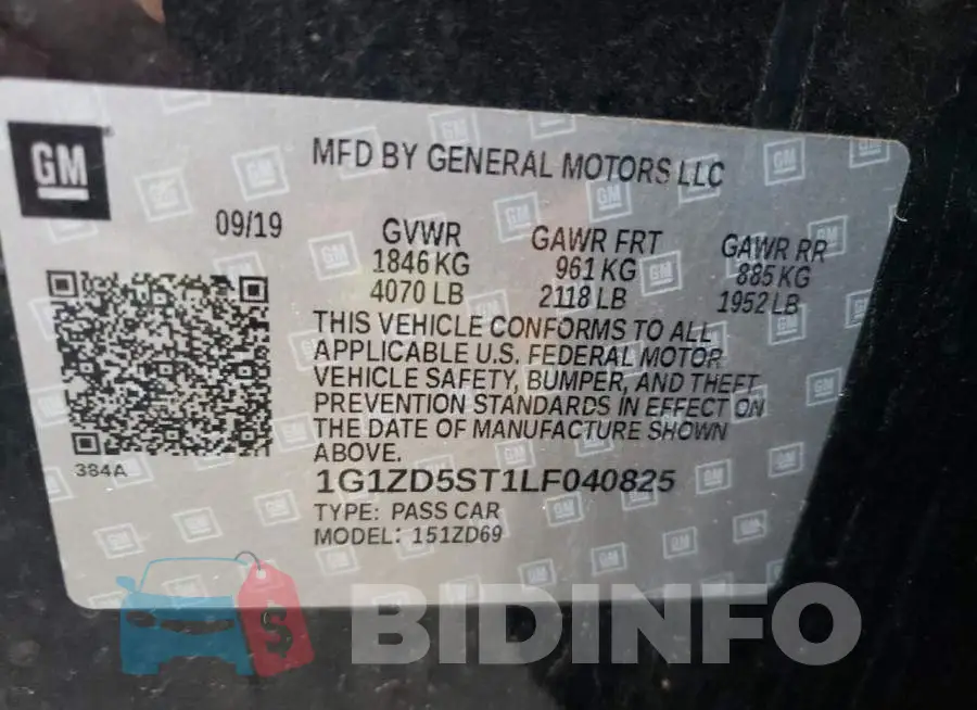 1G1ZD5ST1LF040825 Photo# 10