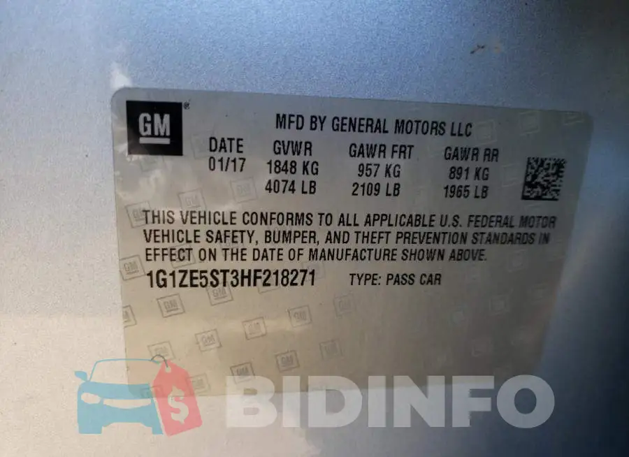 1G1ZE5ST3HF218271 Photo# 10