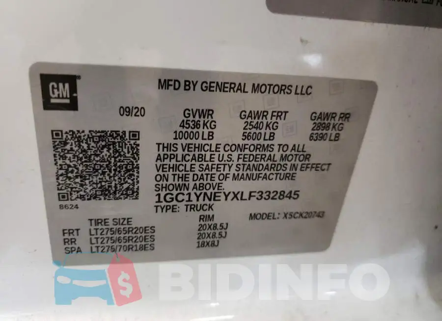 1GC1YNEYXLF332845 Photo# 10