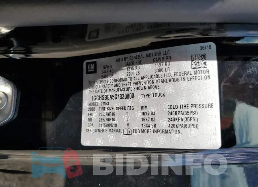 1GCHSBEA5G1330800 Photo# 10