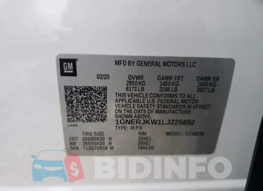 1GNERJKW1LJ225892 Photo# 10