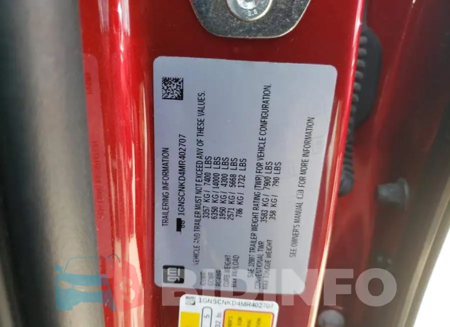 1GNSCNKD4MR402707 Photo# 10