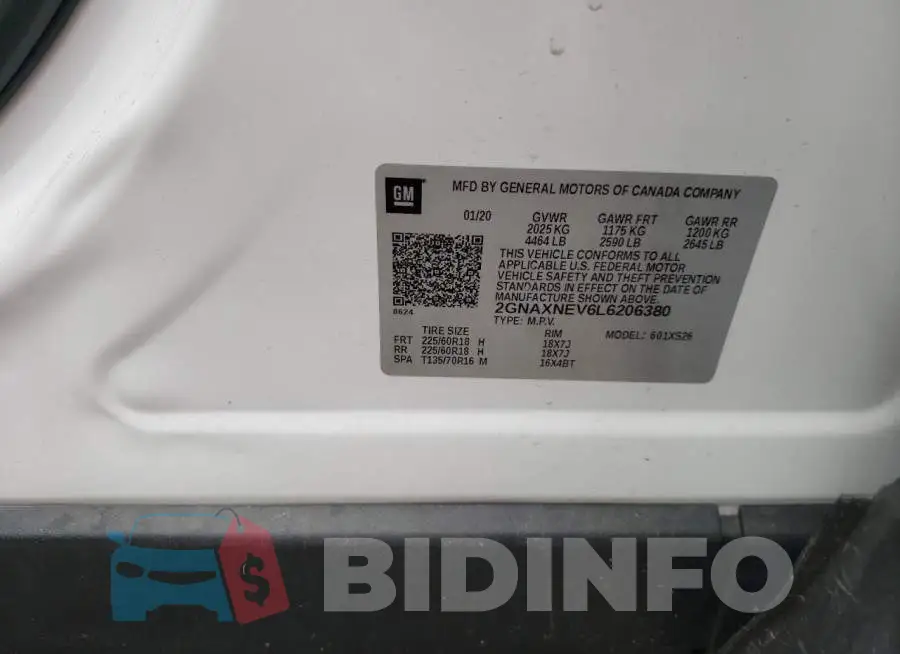 2GNAXNEV6L6206380 Photo# 10