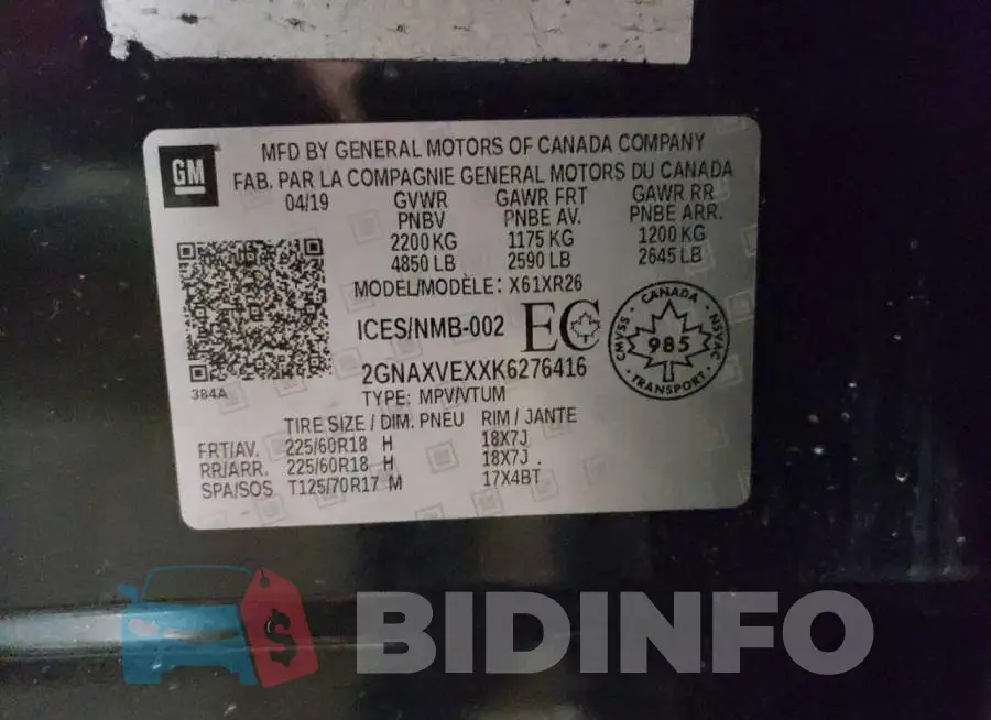 2GNAXVEXXK6276416 Photo# 10