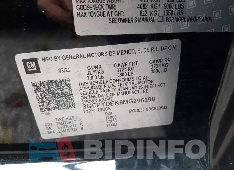 3GCPYDEK8MG296198 Photo# 10