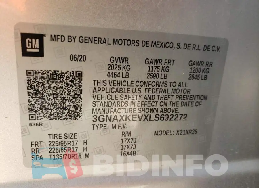 3GNAXKEVXLS692272 Photo# 10