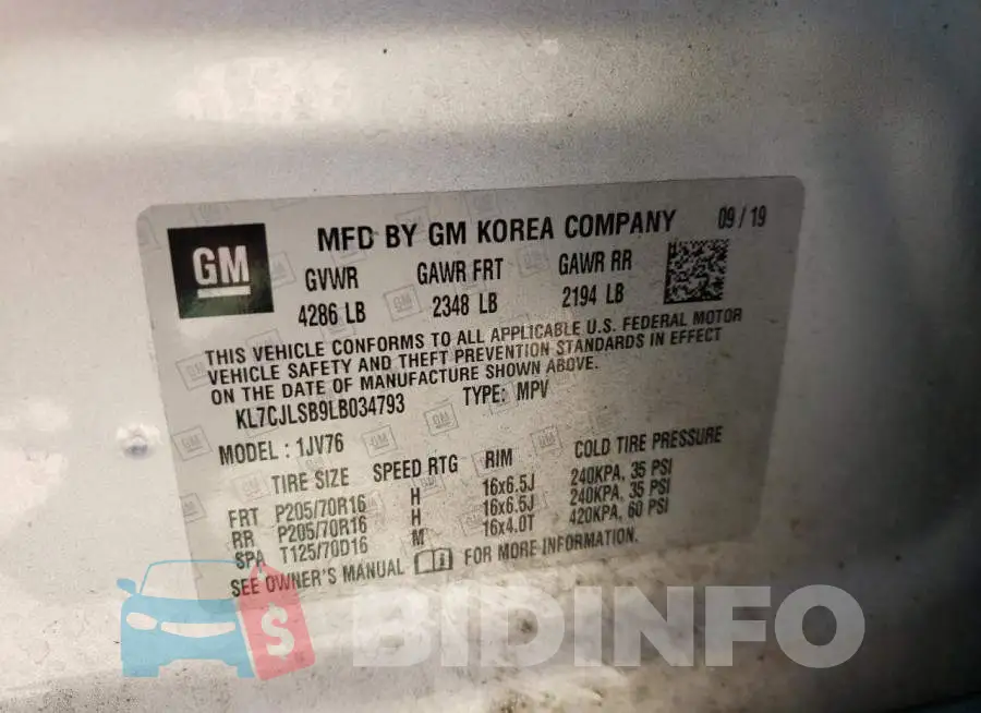 KL7CJLSB9LB034793 Photo# 10