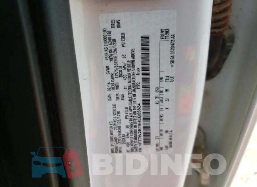 1FT7W2BT9HEB55824 Photo# 10