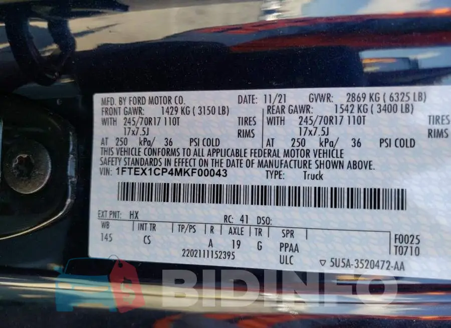 1FTEX1CP4MKF00043 Photo# 10