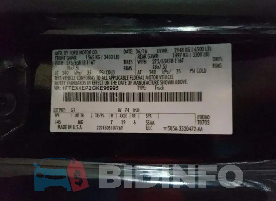 1FTEX1EP2GKE96995 Photo# 10