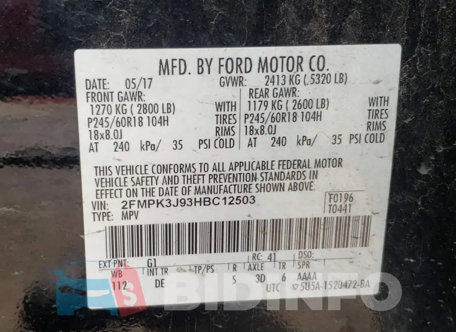 2FMPK3J93HBC12503 Photo# 10