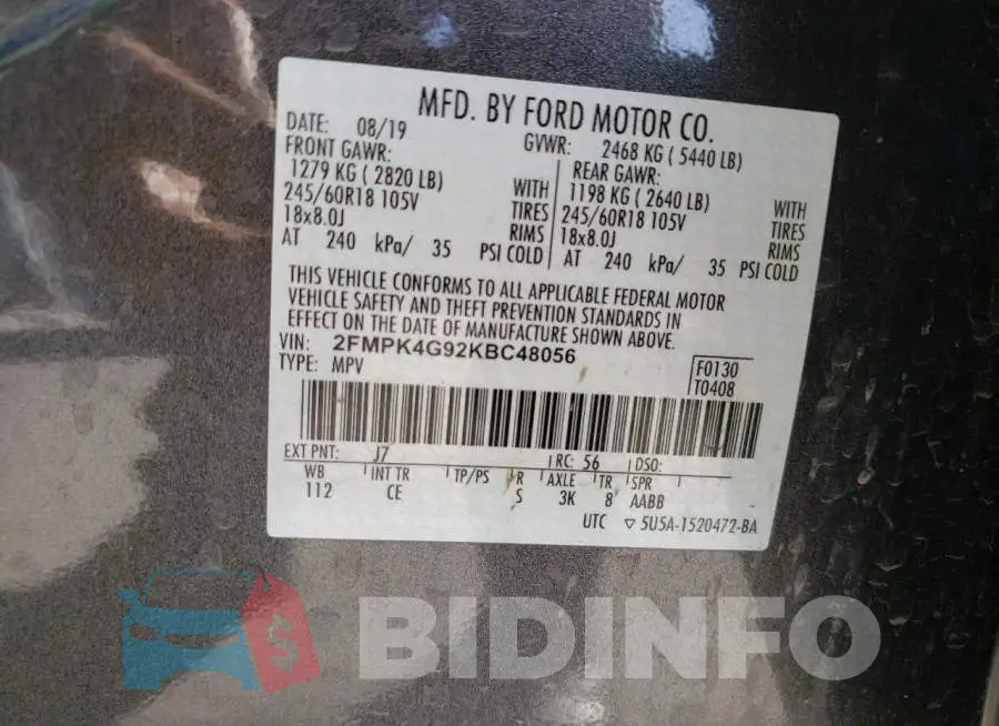 2FMPK4G92KBC48056 Photo# 10