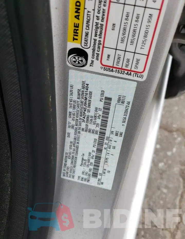 3FADP4EJ9HM161404 Photo# 10
