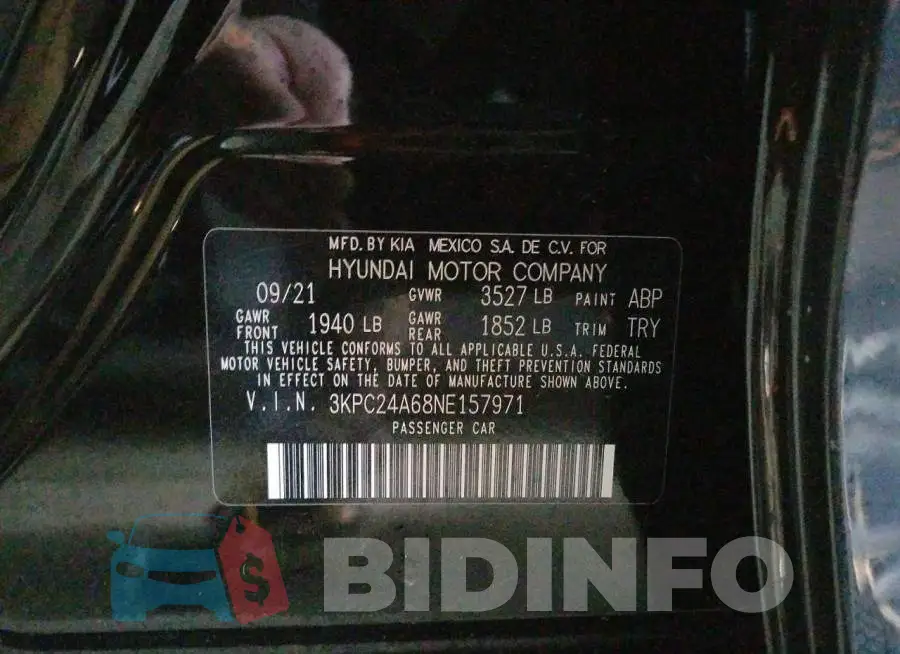 3KPC24A68NE157971 Photo# 10