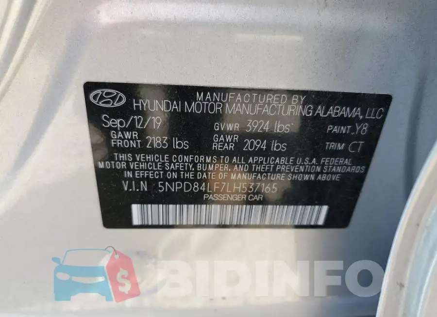 5NPD84LF7LH537165 Photo# 10