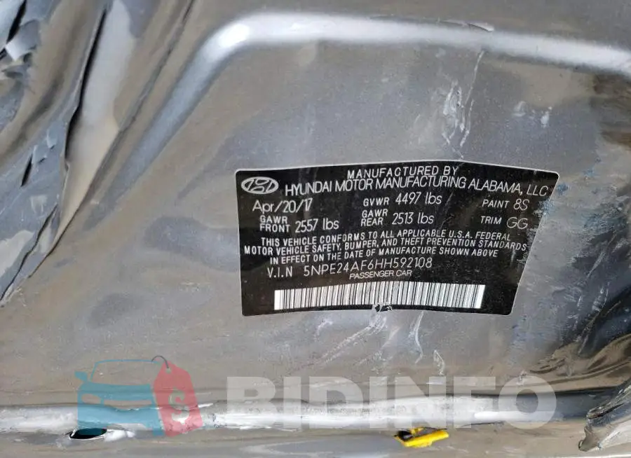 5NPE24AF6HH592108 Photo# 10