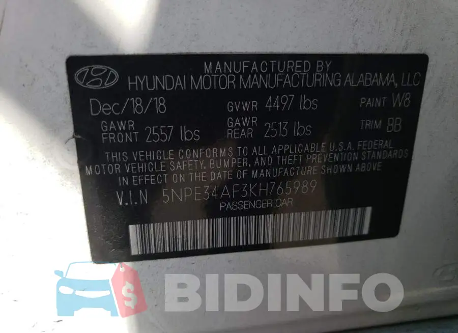 5NPE34AF3KH765989 Photo# 10
