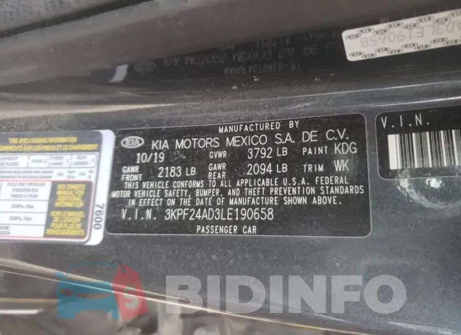 3KPF24AD3LE190658 Photo# 10