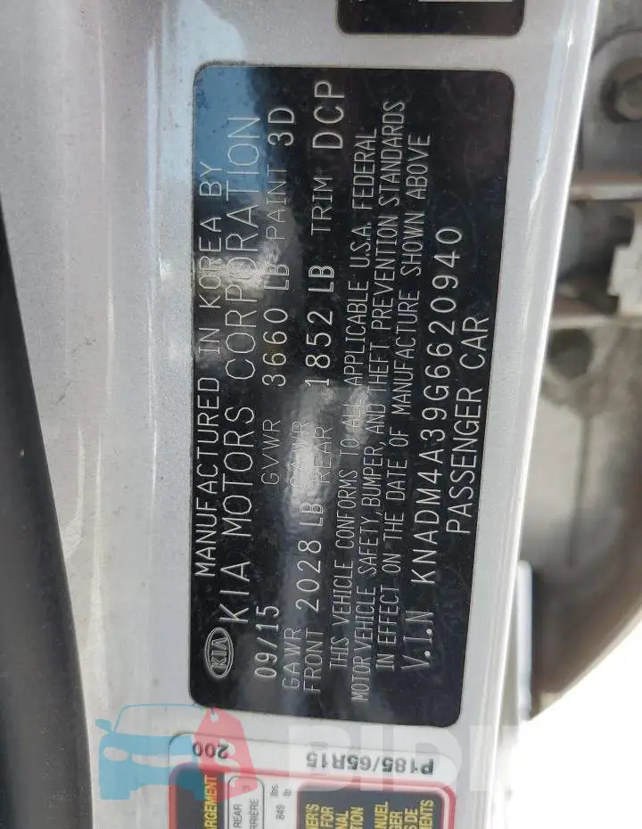 KNADM4A39G6620940 Photo# 10