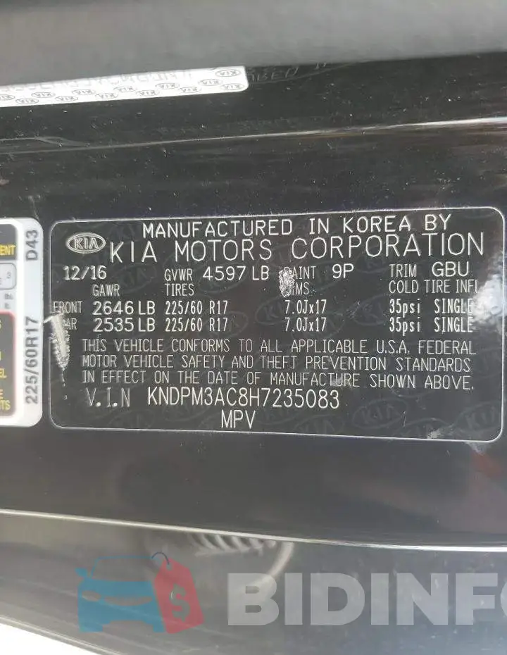 KNDPM3AC8H7235083 Photo# 10
