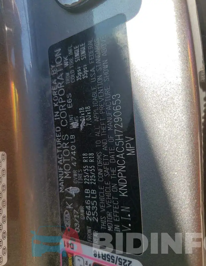 KNDPNCAC5H7290653 Photo# 10