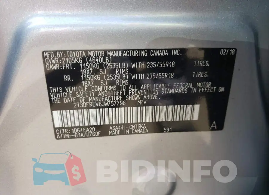 2T3DFREV6JW757796 Photo# 10
