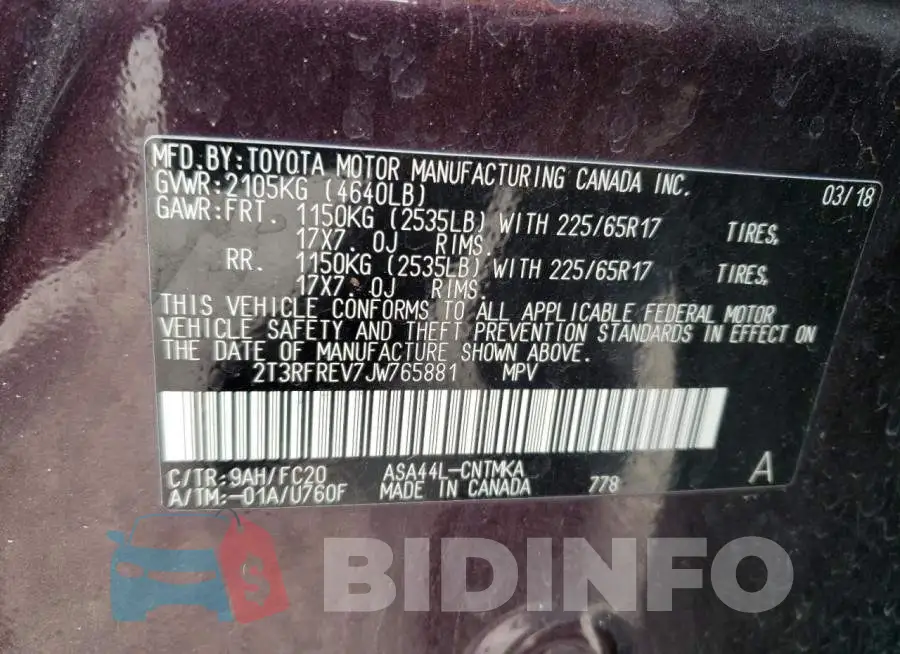 2T3RFREV7JW765881 Photo# 10