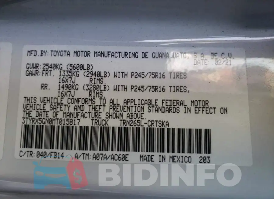 3TYRX5GN0MT015817 Photo# 10