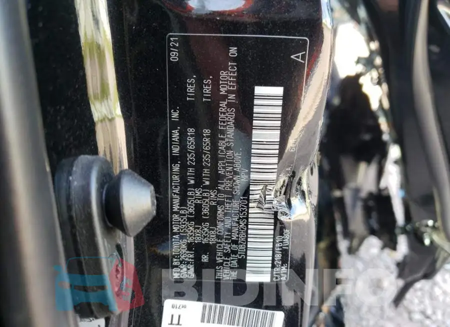 5TDBZRBH2MS153701 Photo# 10