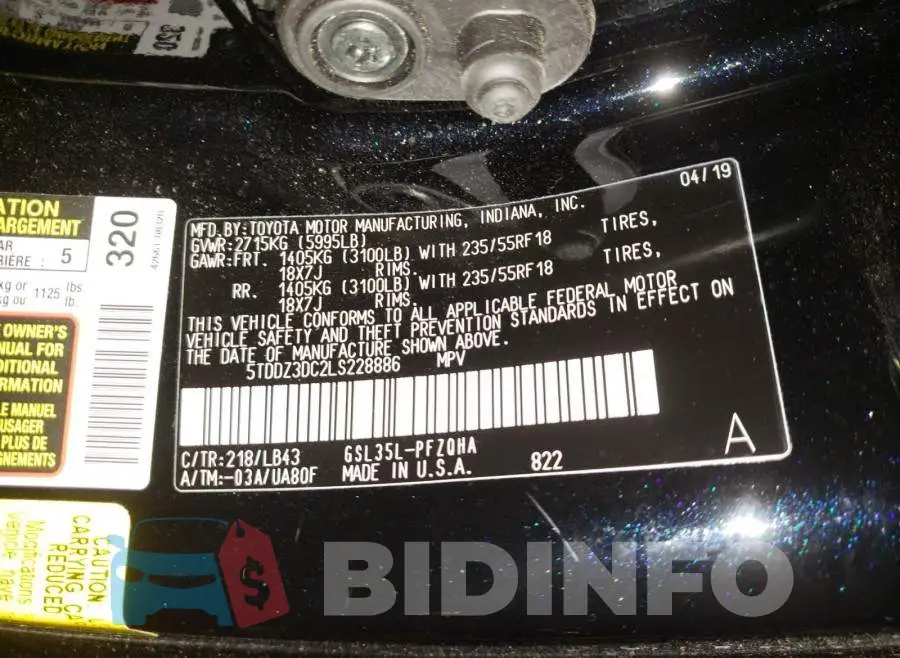 5TDDZ3DC2LS228886 Photo# 10