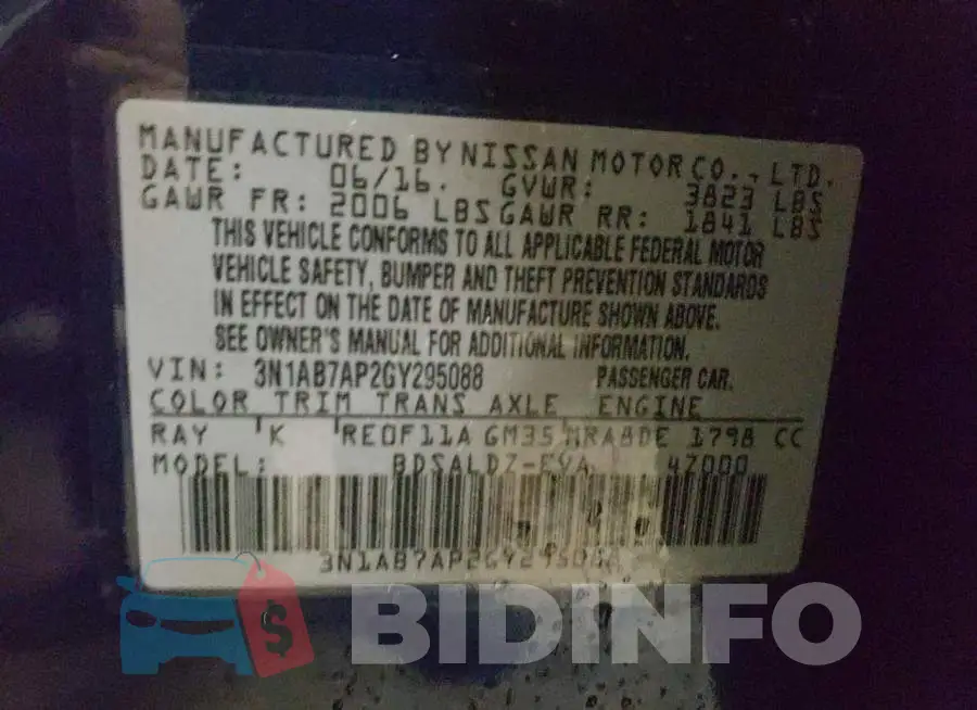 3N1AB7AP2GY295088 Photo# 10