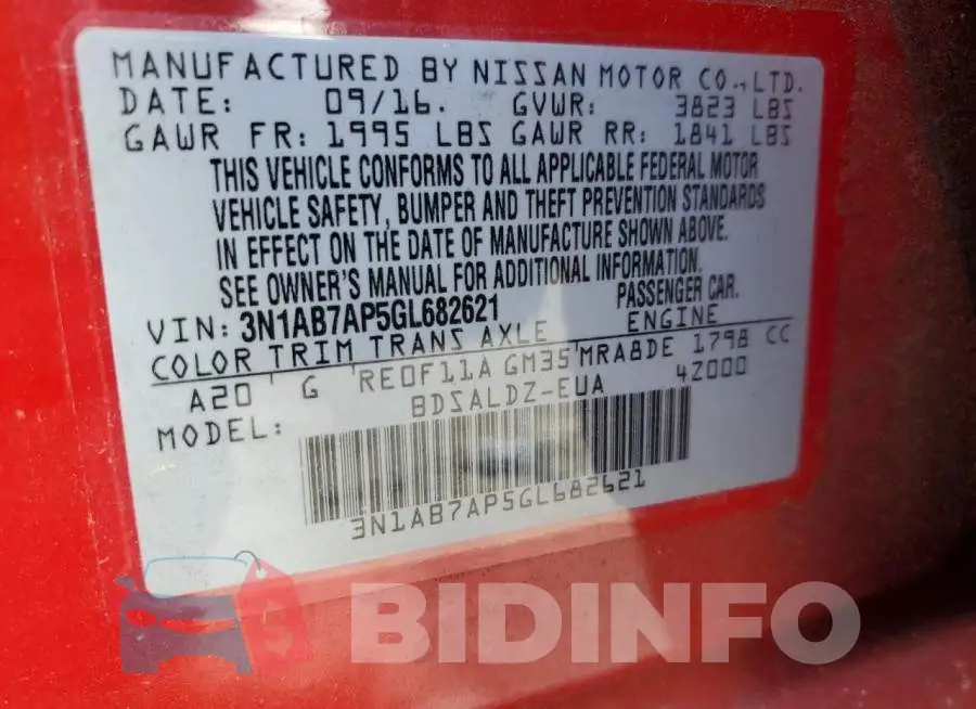 3N1AB7AP5GL682621 Photo# 10