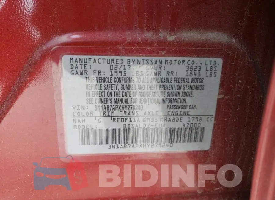 3N1AB7APXHY279240 Photo# 10