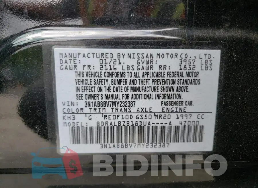 3N1AB8BV7MY232387 Photo# 10