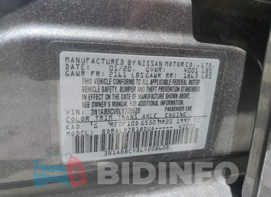 3N1AB8CV8LY208628 Photo# 10