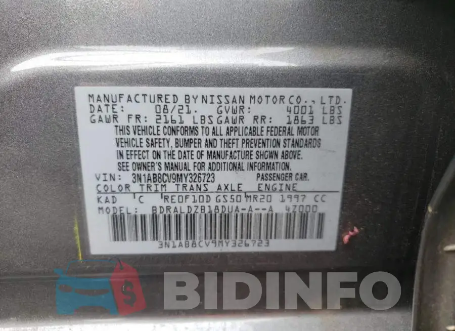 3N1AB8CV9MY326723 Photo# 10