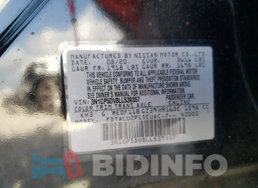 3N1CP5DV8LL539357 Photo# 10