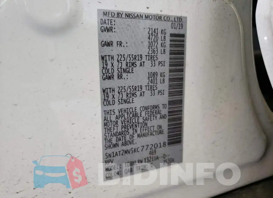 5N1AT2MV5KC772018 Photo# 10