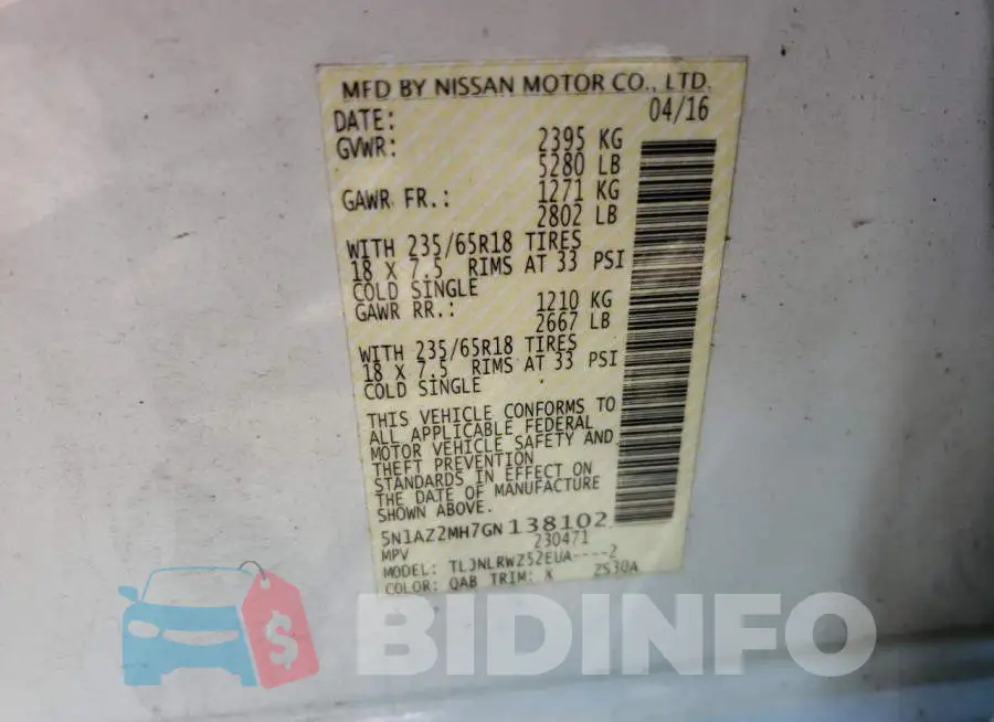 5N1AZ2MH7GN138102 Photo# 10