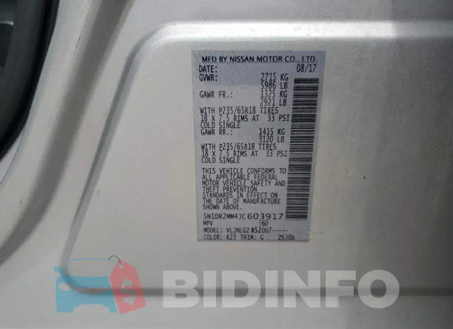 5N1DR2MM4JC603917 Photo# 10